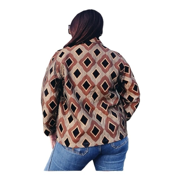 VTG 90s Keren Hart Collection Diamond Print Jacket XL - Picture 4 of 15